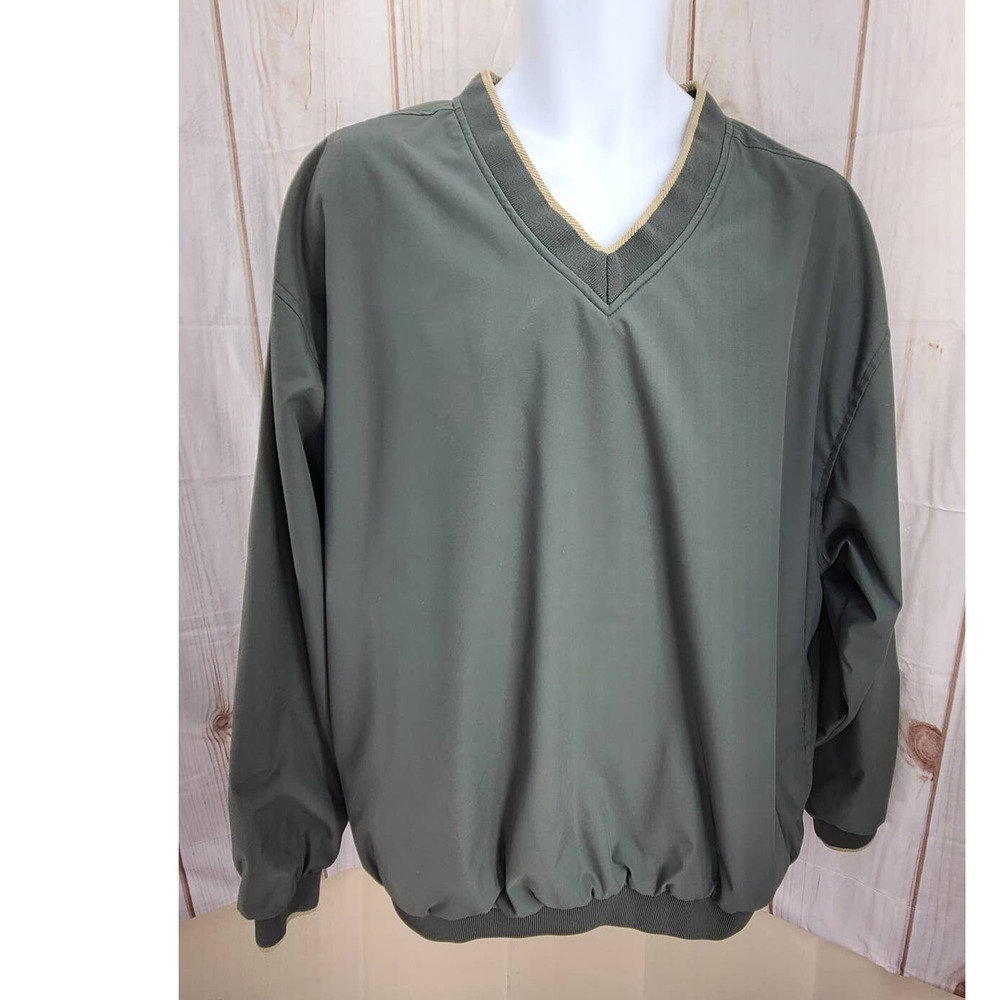 Outdoor World Men XL Long Sleeve Pullover V-neck Shirt Jacket Golf Apparel/Sport